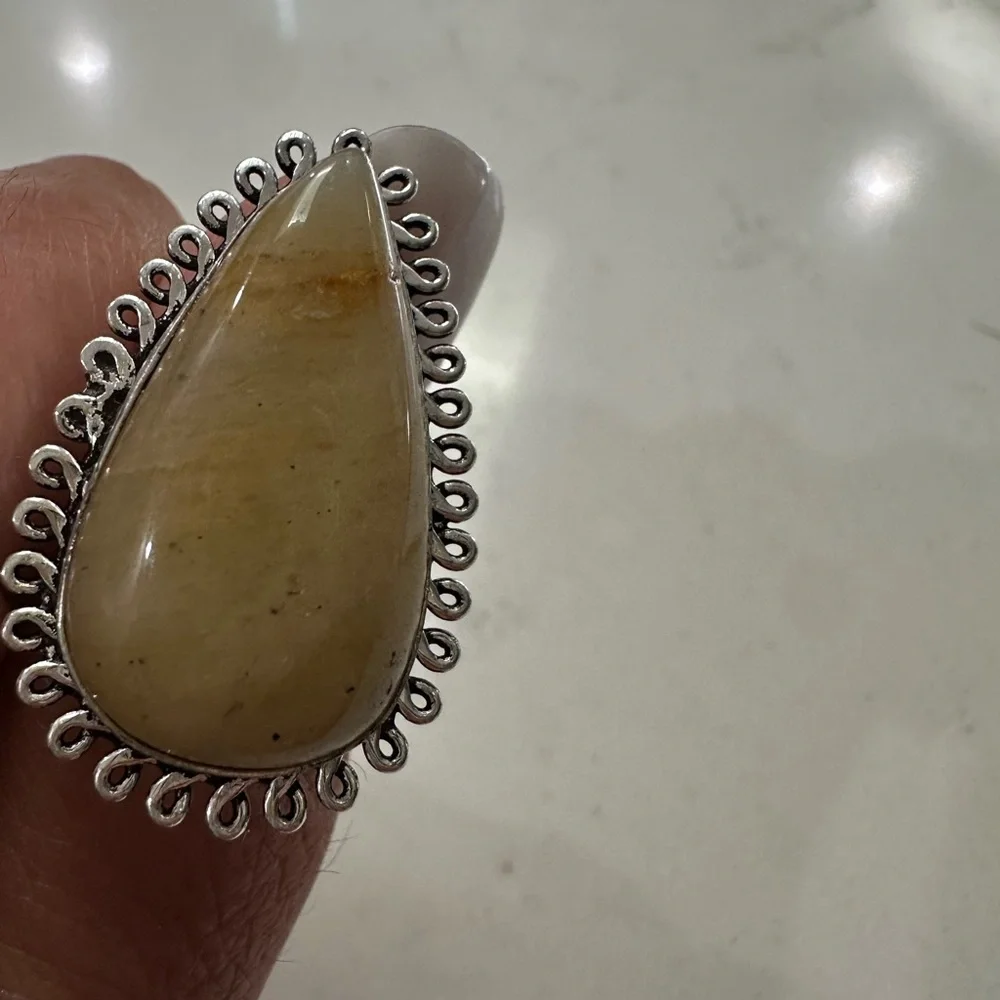 NWOT Natural Gemstone Sterling 925 Silver Ring- Sz 11 - Picture 3 of 6